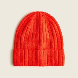 Jcrew red cashmere beanie - women